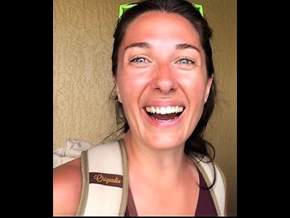 Hilton Grand Vacations Owner snapping vacation selfie at Parc Soleil by Hilton Grand Vacations in Orlando, Florida.