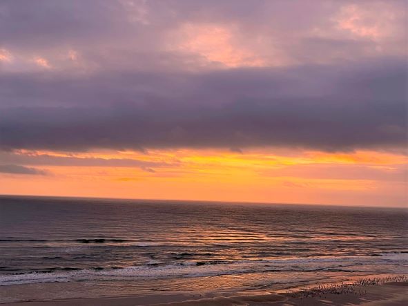 Beach at sunset at Daytona Beach, Florida