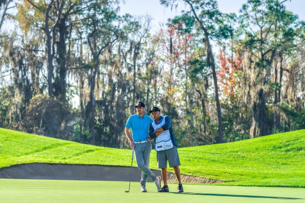 Celebrity on course, Hilton Grand Vacations Tournament of Champions, Orlando, Florida.
