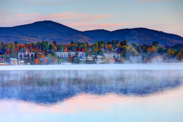 Stunning image, Lake Placid, New York, at dawn. 