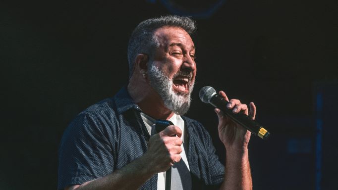 Hilton Grand Vacations Brand Ambassador Joey Fatone performing at an HGV Live! concert