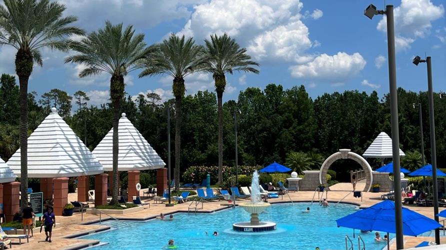 The pool at SeaWorld Orlando, a Hilton Grand Vacations Club
