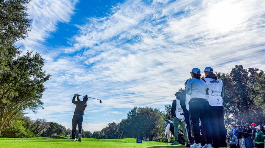 LPGA player Nasa Hataoka tees off at the Hilton Grand Vacations Tournament of Champions