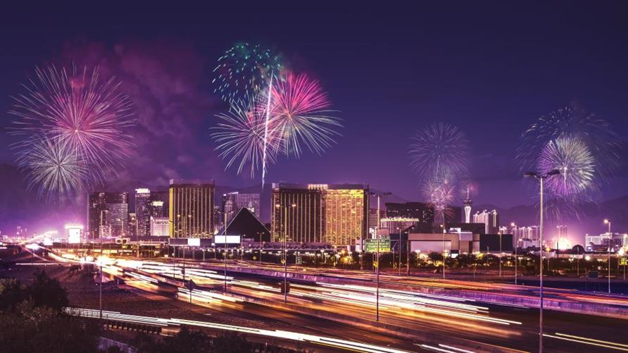 Fireworks over the Las Vegas Strip