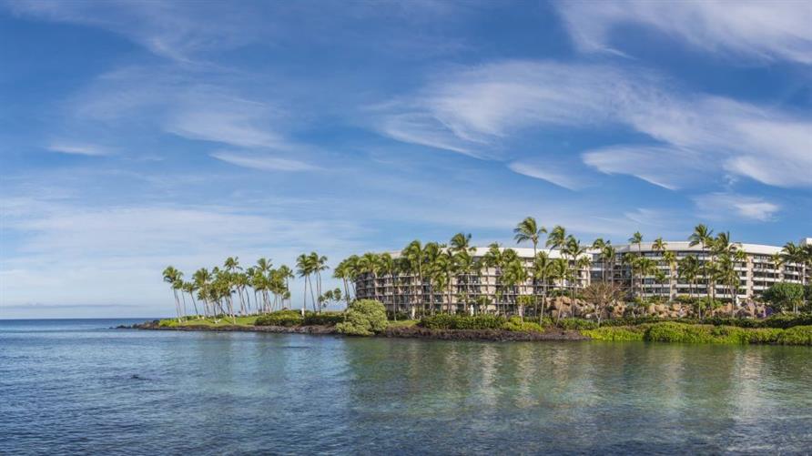 Ocean Tower, a Hilton Grand Vacations Club in Hilton Waikoloa Village on the coast Big Island of Hawaii