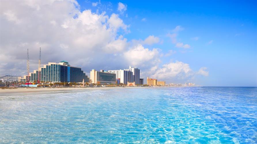 Daytona Beach, Florida from the sparkling blue water