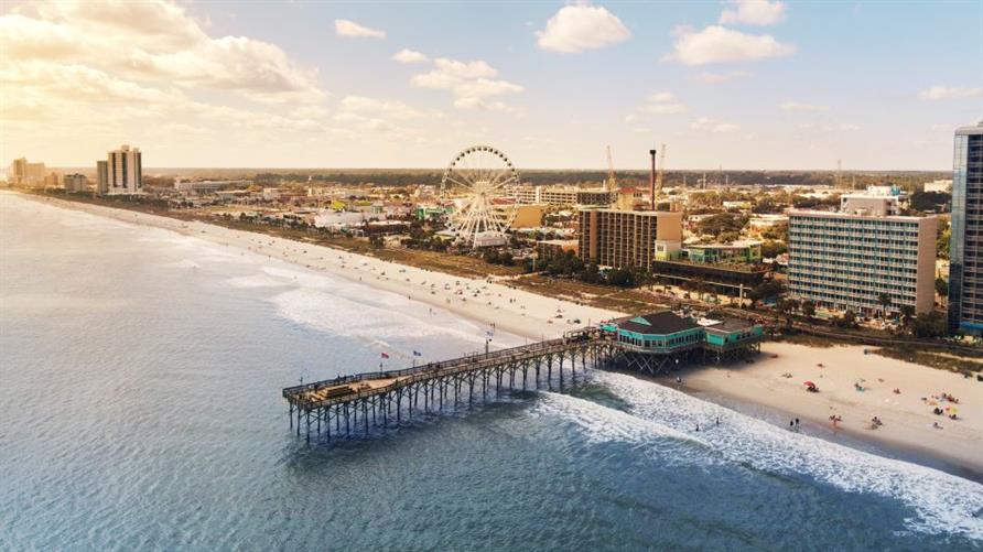 Myrtle Beach and boardwalk in South Carolina