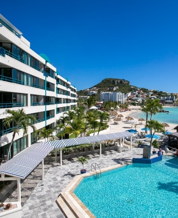 View from balcony of the Royal Palm pool and courtyard.