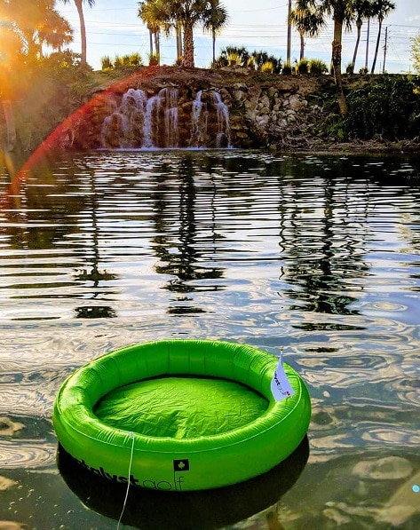 Green inner tube in the Mystic Dunes pool.