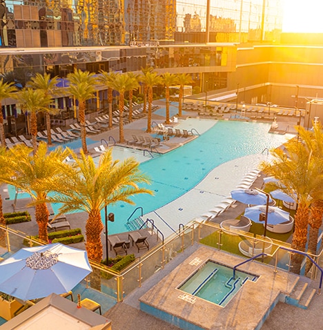 Aerial view of pool at Elara, a Hilton Grand Vacations Club