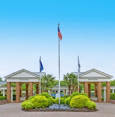 Front entrance of Greensprings, a Hilton Vacation Club 