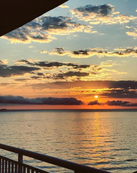 Orange sunset over Virginia Beach.