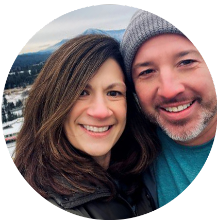 Couple posing for photo