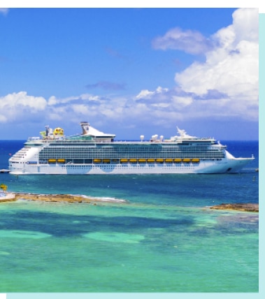 Cruise ship pulling out of port