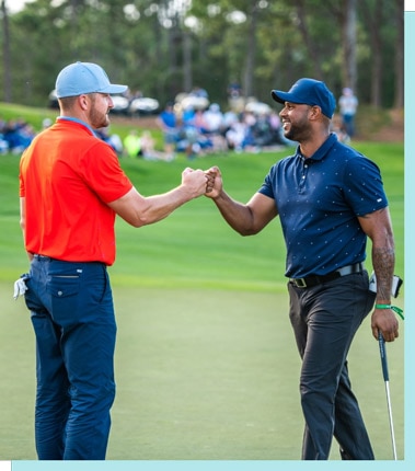Golfers celebrating together